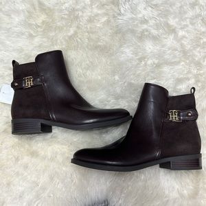 🆕 - Tommy Hilfiger Womens Irsela Leather Closed Toe Ankle Fashion Boots